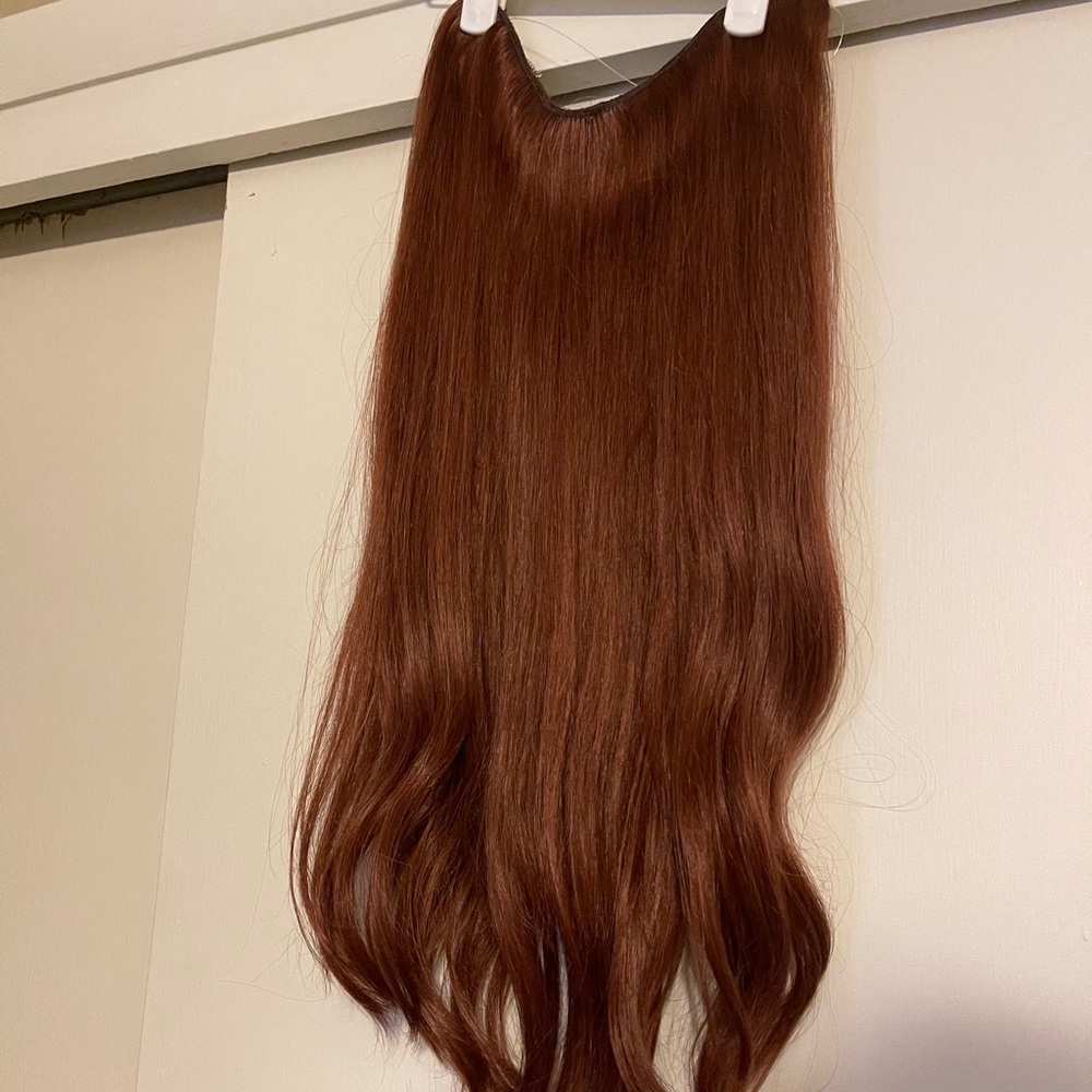 Halo hair extensions 20" dark auburn